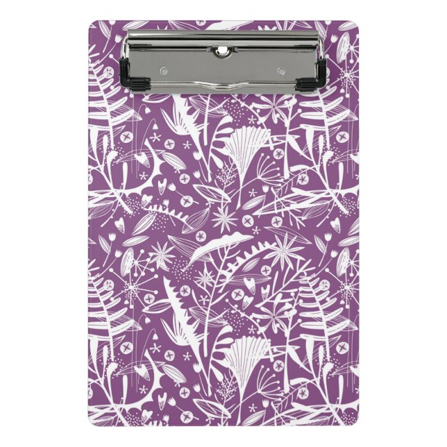 Botanical Purple Modern Mini Clipboard (Front)