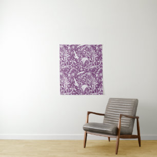 Botanical Purple Modern Tapestry