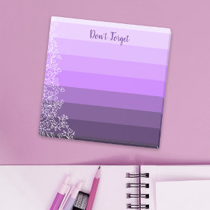 Botanical Purple Striped Gradient Don't Forget Post-it Notes