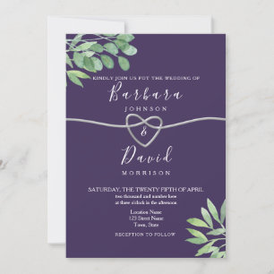 Botanical Purple Wedding Invitation