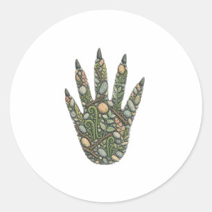 Botanical Raccoon Track Woodland Creek Nature Stic Classic Round Sticker