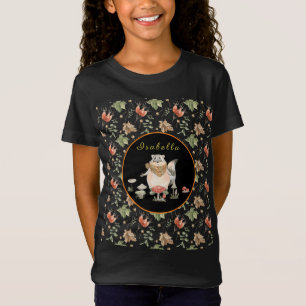 Botanical Racoon Customise Text and Colour T-Shirt