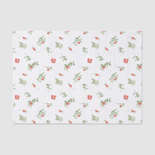 Botanical Red Berries Autumnal Winter Tissue Paper