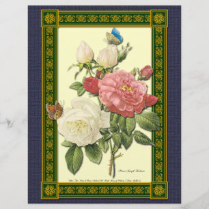 Botanical Red White Roses Custom Flyer