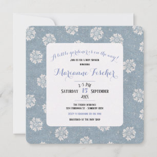 Botanical retro blue William Morris Baby Shower