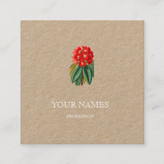 BOTANICAL "RHODODENDRON"  BUSINESS CARD (Front)