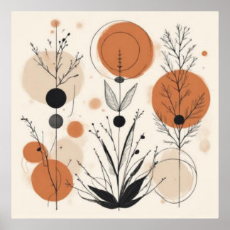 Botanical Rhythm — Geometric Abstract Wall Art