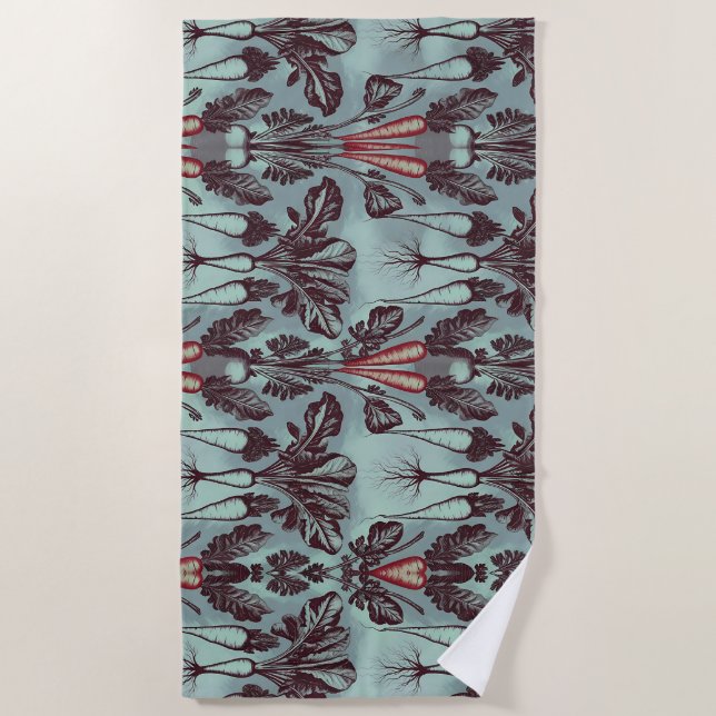 Botanical Root Vegetables Fleece Blanket – Carrot (Front)