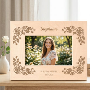 Botanical Rose Daughter Memorial Floral Tribute Etched Frames