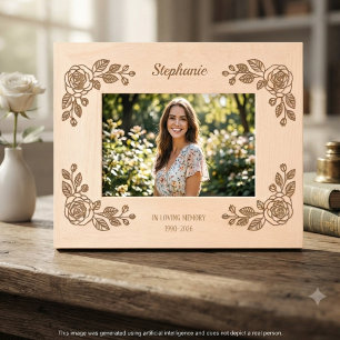 Botanical Rose Daughter Memorial Floral Tribute Etched Frames