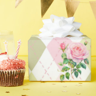 Botanical Rose Flower Gift Wrapping Paper