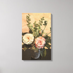 Botanical Rose Painting Canvas Print
