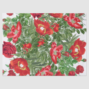 Botanical Rose Peony Flowers Floral Tissue Paper