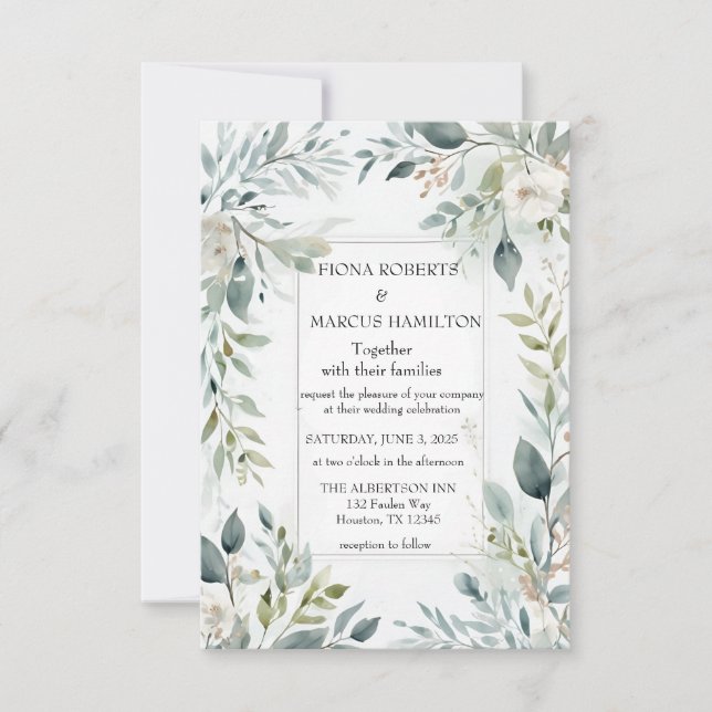 Botanical Rustic Floral RSVP Card (Front)