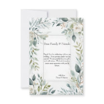 Botanical Rustic Floral Thank You Card
