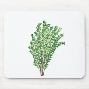 Botanical rustic kitchen garden herbs thyme mouse mat