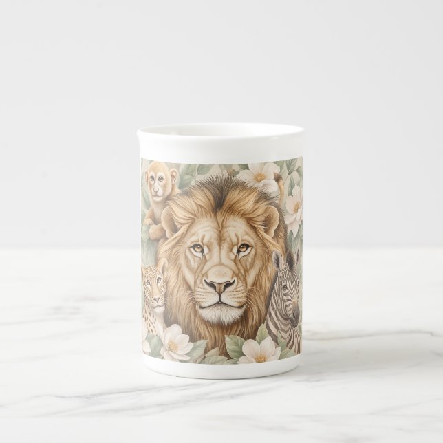 Botanical Safari Lion Coffee Mug (Front)