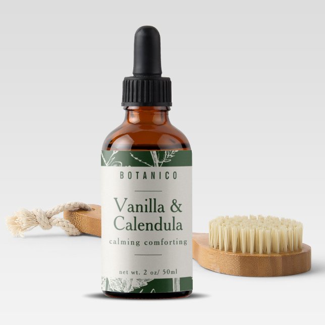 Botanical Sage Green Ingredients Natural Product  (Botanical Sage Green Ingredients Natural Product Label)