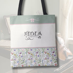 Botanical Sage Green Viola String Player Tote Bag