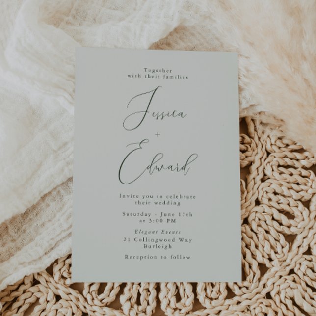 Botanical Sage Green Wedding Invitation (Creator Uploaded)