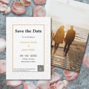 Botanical Save The Date Aztek Gold Colour Accents Invitation