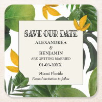Botanical Save The Date Tropical Palms
