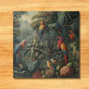 Botanical scene of parrots and pineapples jigsaw puzzle