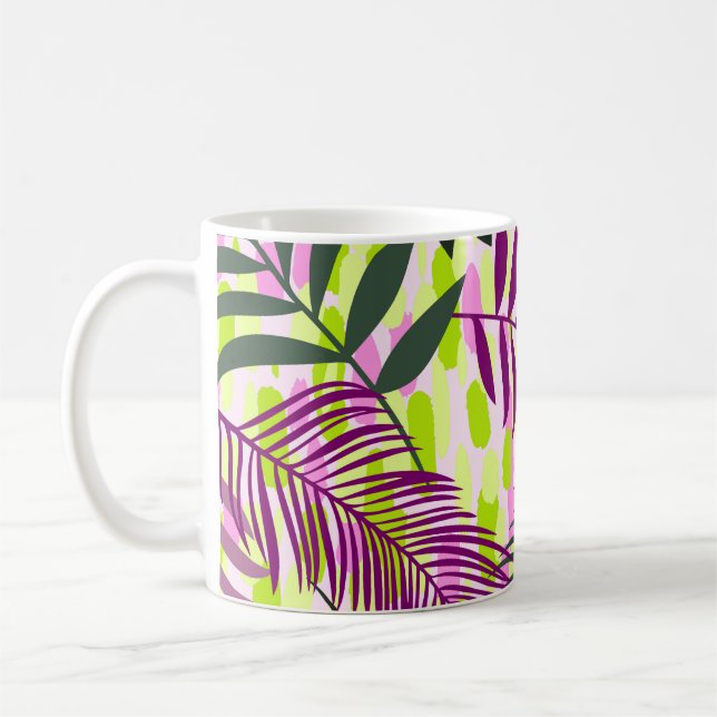 Botanical seamless pattern mixed with geometric sh coffee mug (Left)