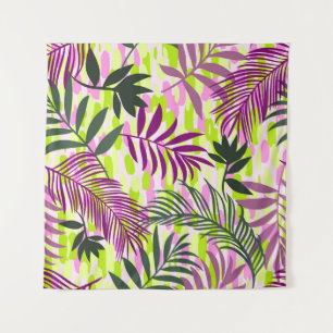 Botanical seamless pattern mixed with geometric sh tapestry