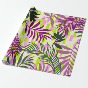 Botanical seamless pattern mixed with geometric sh wrapping paper