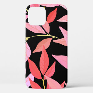 Botanical seamless pattern with leaves. Bright sum iPhone 12 Case
