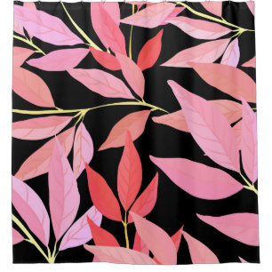 Botanical seamless pattern with leaves. Bright sum Shower Curtain
