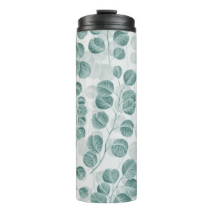 Botanical seamless pattern with vintage graphic si thermal tumbler