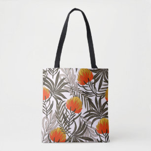 Botanical seamless tropical pattern with bright pl tote bag