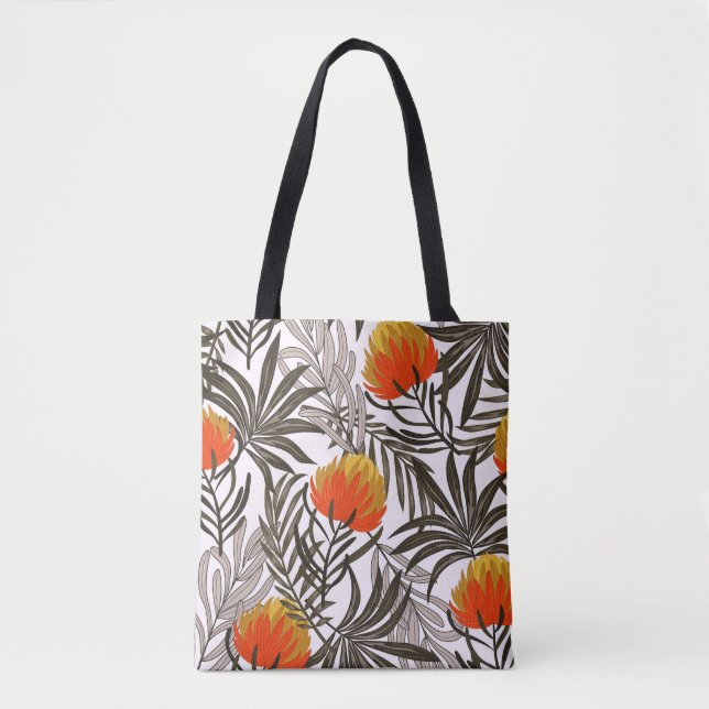 Botanical seamless tropical pattern with bright pl tote bag (Front)