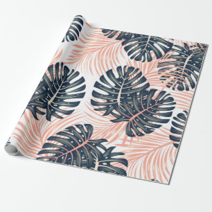 Botanical seamless tropical pattern with bright pl wrapping paper