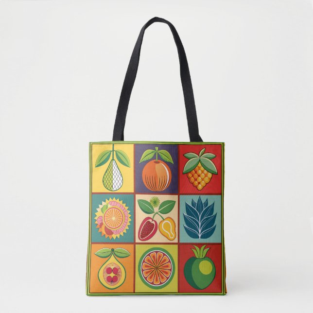 Botanical Seed Packet Quilt Tote Bag (Front)