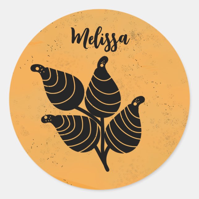 Botanical Seed Pod Classic Round Sticker (Front)