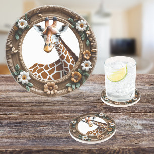 Botanical Serengeti Round Sandstone  Coaster