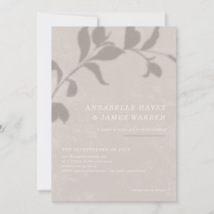 Botanical Shadow Wedding Invitation - Grey