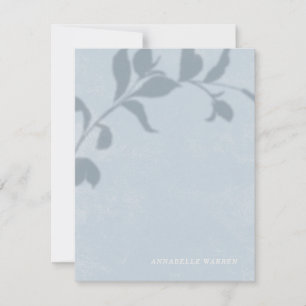 Botanical Shadow Women's Stationery - Blue Card