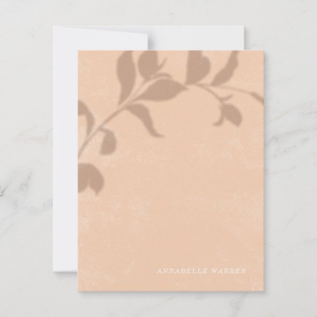 Botanical Shadow Women's Stationery - Orange Card (Front)