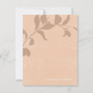 Botanical Shadow Women's Stationery - Orange Card