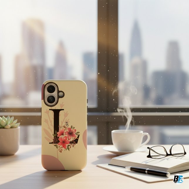 Botanical Shape Boho Retro With Name 1st Capital L Case-Mate iPhone Case (Creator Uploaded)