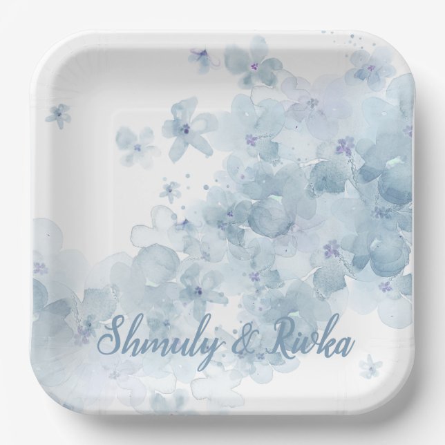 Botanical Sheva Brachos Napkin  Paper Plate (Front)