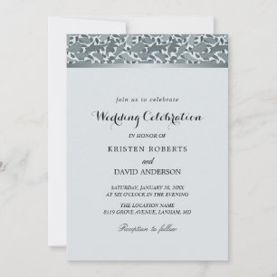 botanical silver wedding invitations