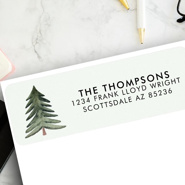 Botanical Simple Christmas Card Return Address (Creator Uploaded)