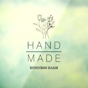 Botanical Simple Minimalist Handmade Business Window Cling