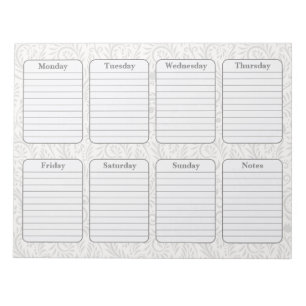 Botanical Simple Weekly Planner Tear Away Notepad
