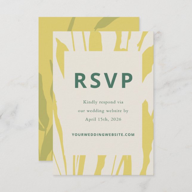Botanical Sketch Citrus Wedding RSVP Card (Front/Back)